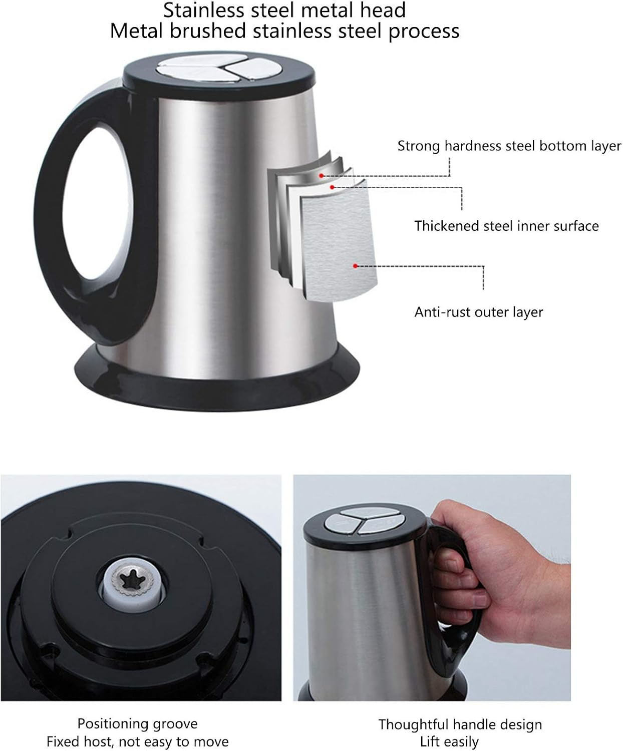 Electric Meat Grinder, Stainless Steel Electric Chopper  Automatic Food Processor With 3 Speed for Meat, Vegetables, Fruit and Nuts, Detachable and Washable